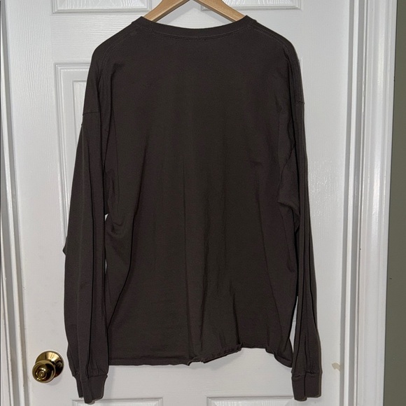 Gildan Ultra Cotton Gray Throw Happiness Long Sleeved T-Shirt - Picture 4 of 4